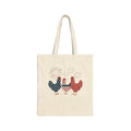 Patriotic Chicken Tote Bag – Red White Blue Farm Hen Canvas Bag, Fourth of July Chicken Market Tote, Farmhouse Country Reusable Shopping Bag, Homestead Farm Gift