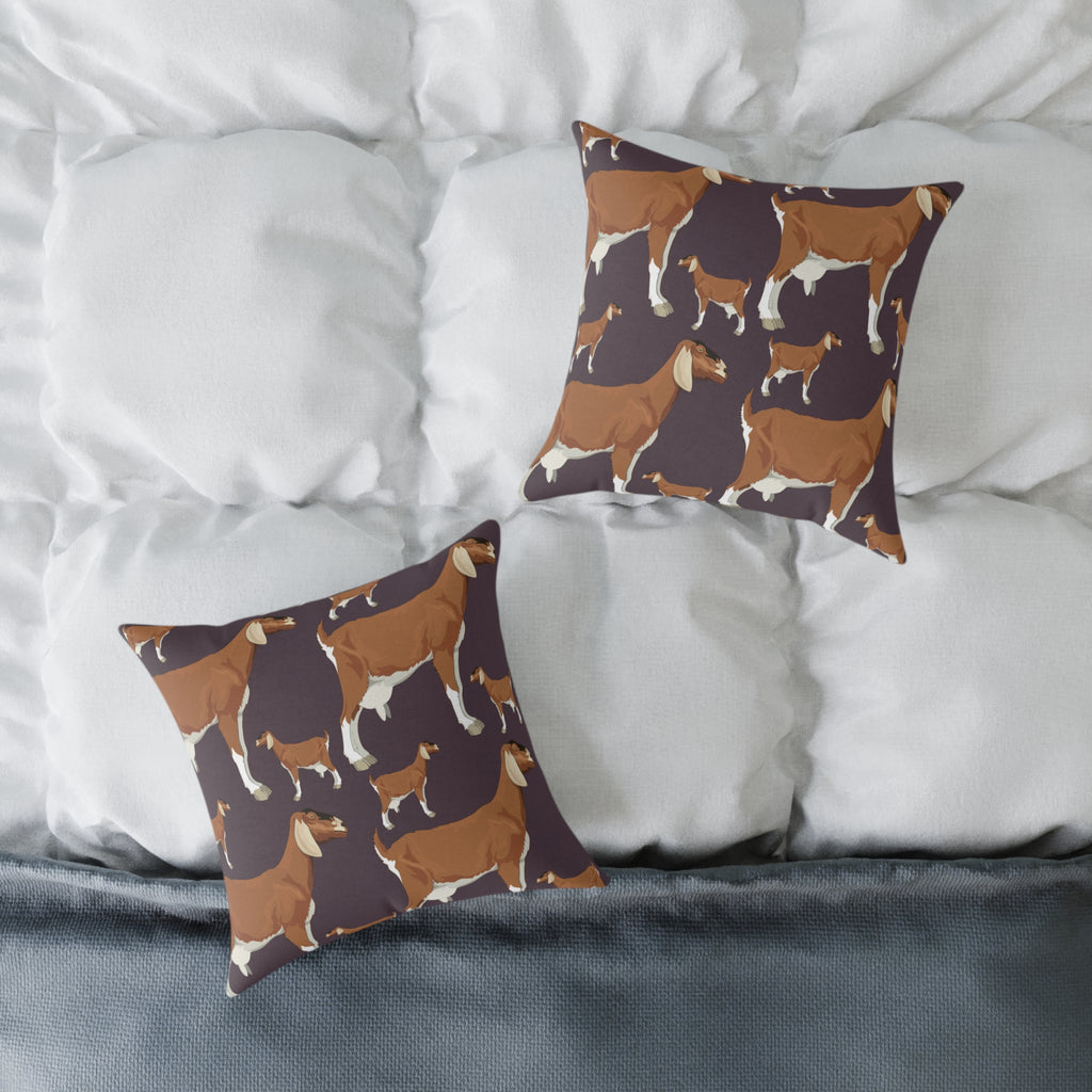 Goat Throw Pillow | Farmhouse Goat Accent Pillow | Rustic Goat Home Decor Cushion | Country Farm Animal Pillow | Gumpert Homestead
