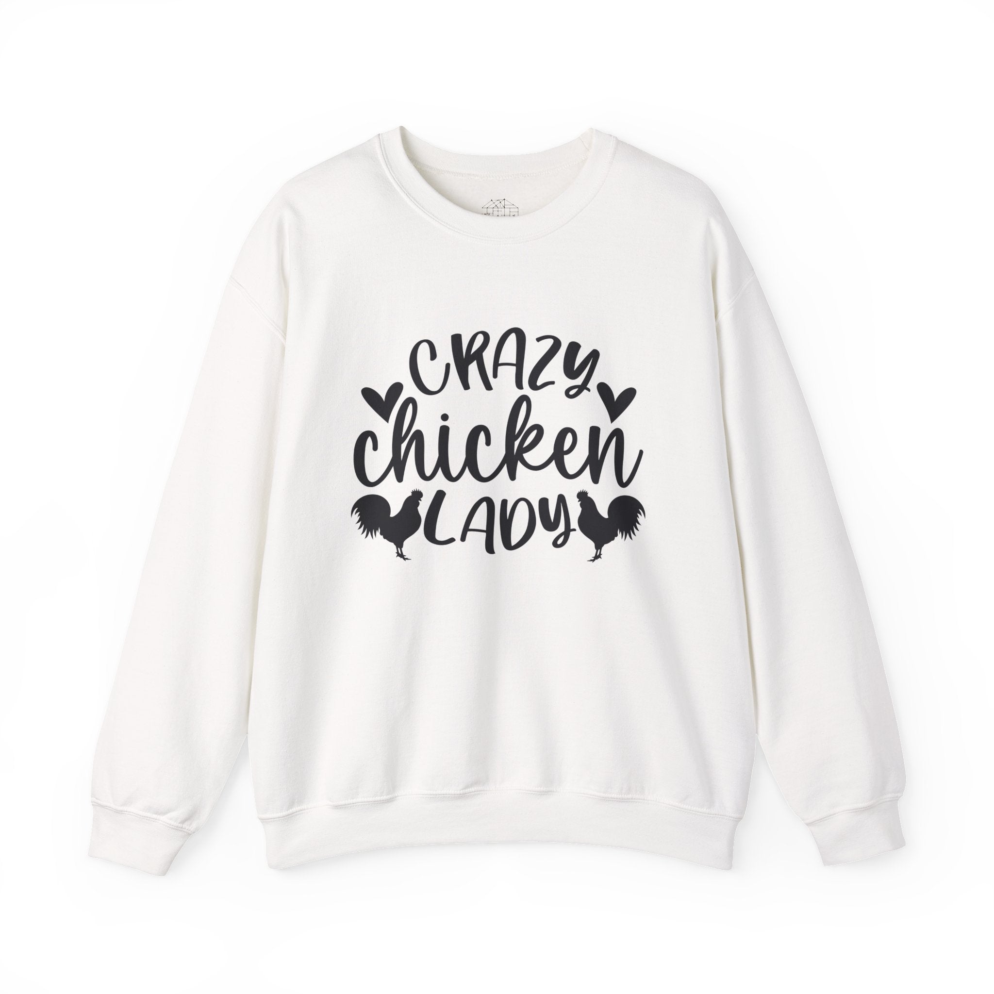 Crazy Chicken Lady Sweatshirt – Funny Chicken Mom Crewneck, Farmhouse Homestead Pullover, Unisex Gildan 18000