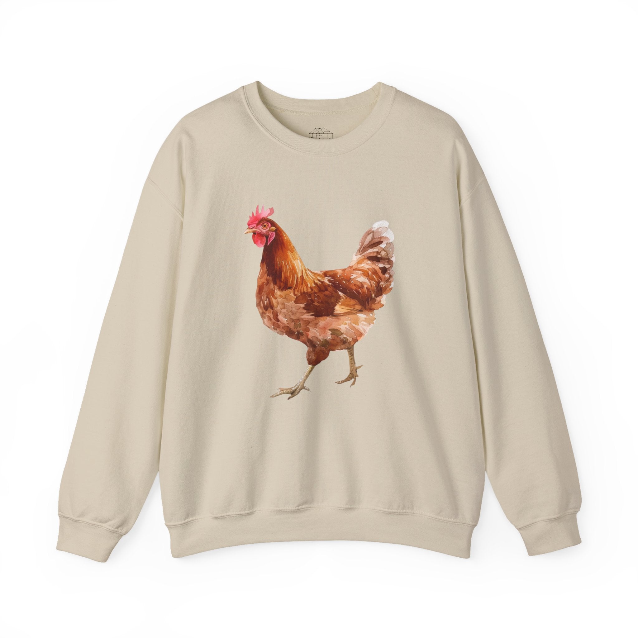 Rhode Island Red Hen Sweatshirt – Farmhouse Chicken Crewneck, Heritage Chicken Homestead Pullover, Unisex Gildan 18000