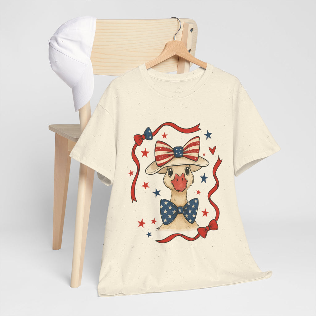 4th of July Goose T-Shirt | Patriotic Farm Goose Graphic Tee | Americana Country Shirt | Red White Blue Farm Animal Shirt | Homestead Summer Apparel