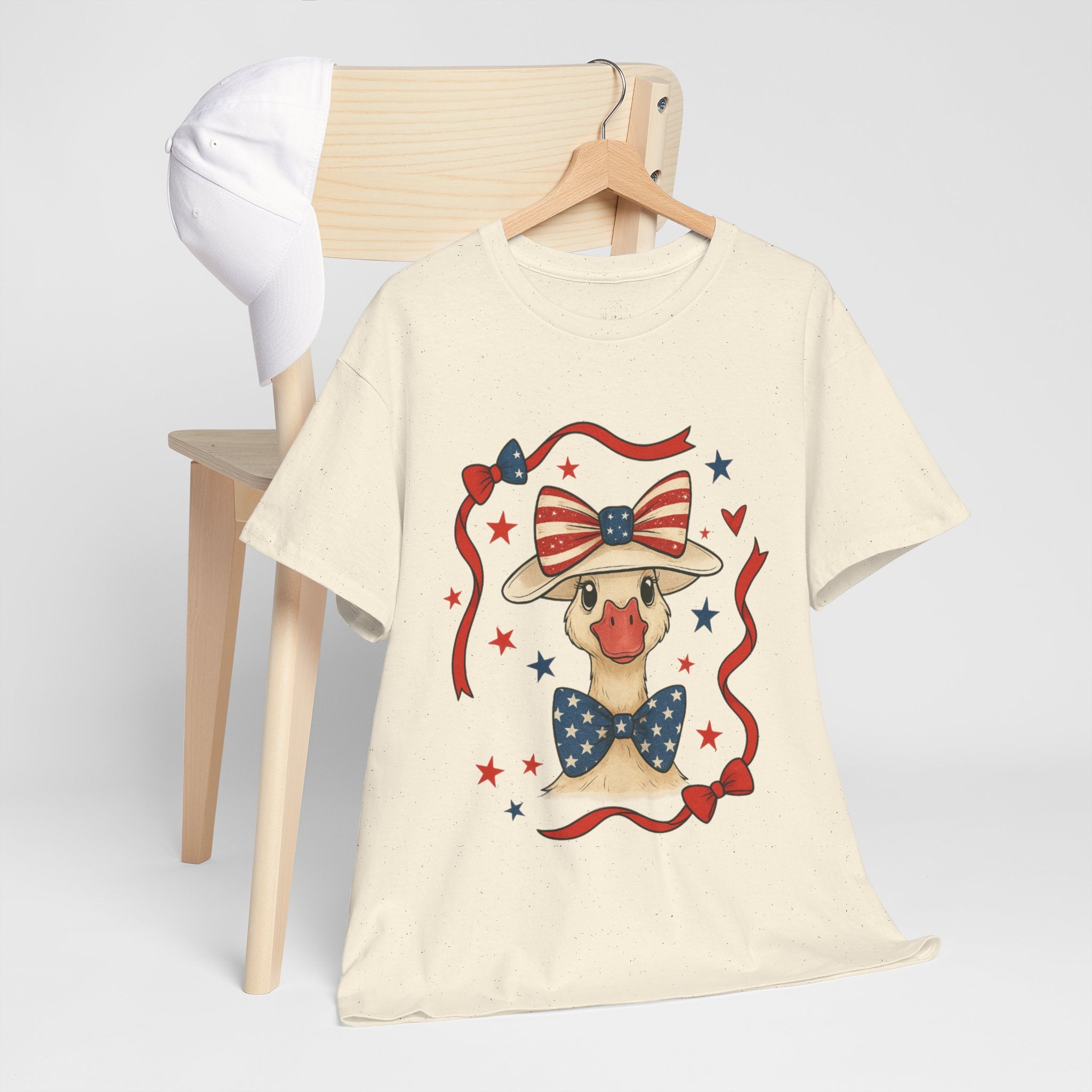 4th of July Goose T-Shirt | Patriotic Farm Goose Graphic Tee | Americana Country Shirt | Red White Blue Farm Animal Shirt | Homestead Summer Apparel