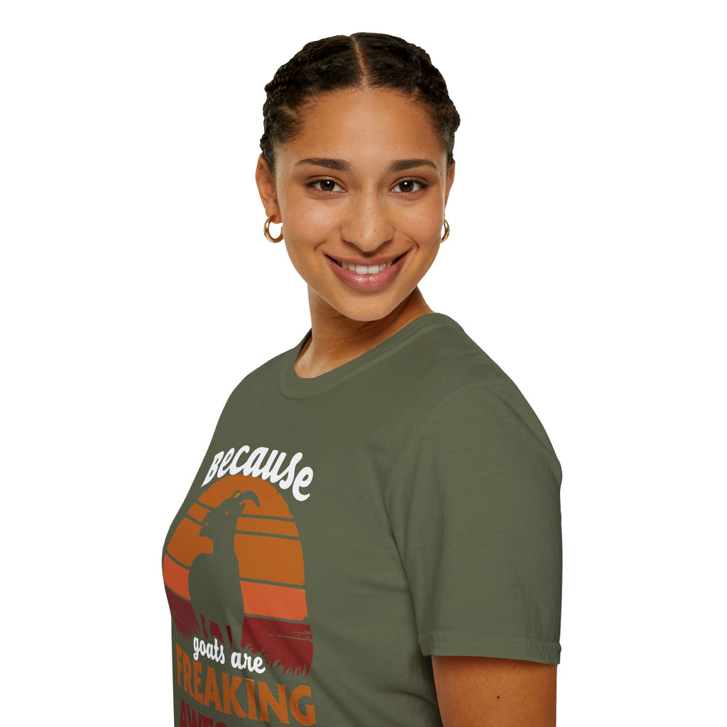 Because Goats Are Freaking Awesome Vintage Unisex T-Shirt | Funny Goat Lover Farm Life Tee