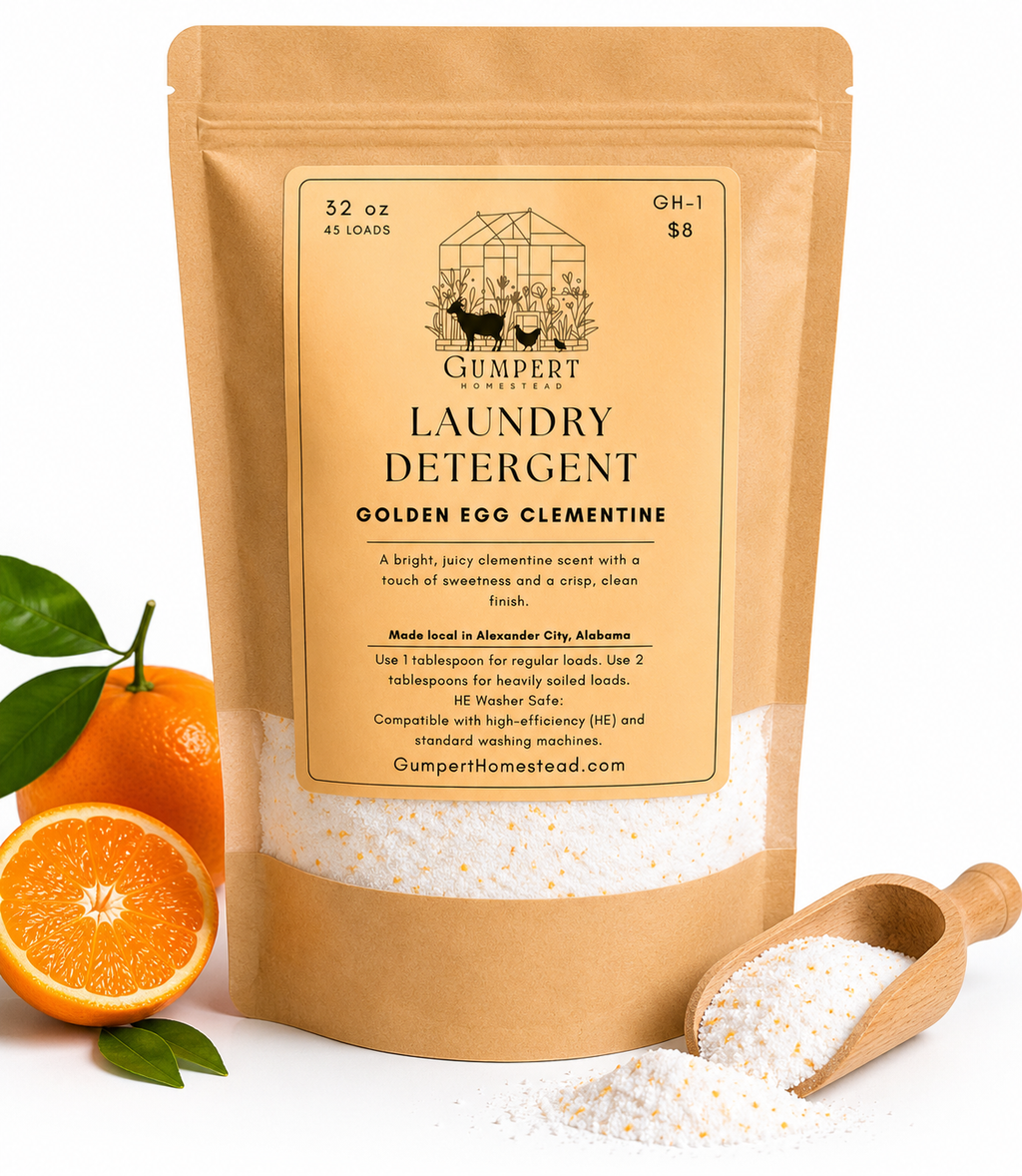 Golden Egg Clementine Handmade Laundry Detergent | Citrus Scent Laundry Powder HE Washer Safe | Available in 3 Sizes