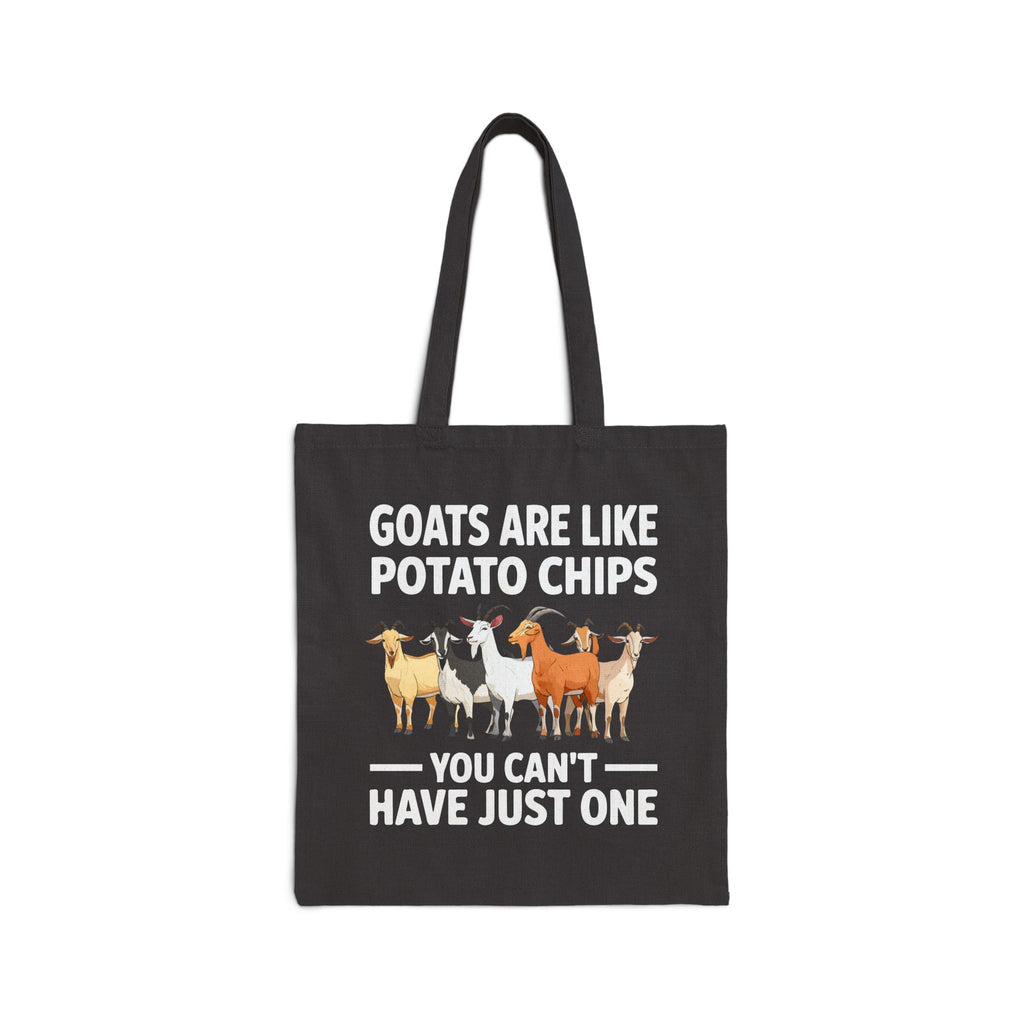 Funny Goat Tote Bag | “Goats Are Like Potato Chips You Can’t Have Just One” Canvas Bag | Goat Lover Gift | Farm Life Tote | Reusable Market Bag | Gumpert Homestead
