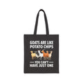 Funny Goat Tote Bag | “Goats Are Like Potato Chips You Can’t Have Just One” Canvas Bag | Goat Lover Gift | Farm Life Tote | Reusable Market Bag | Gumpert Homestead