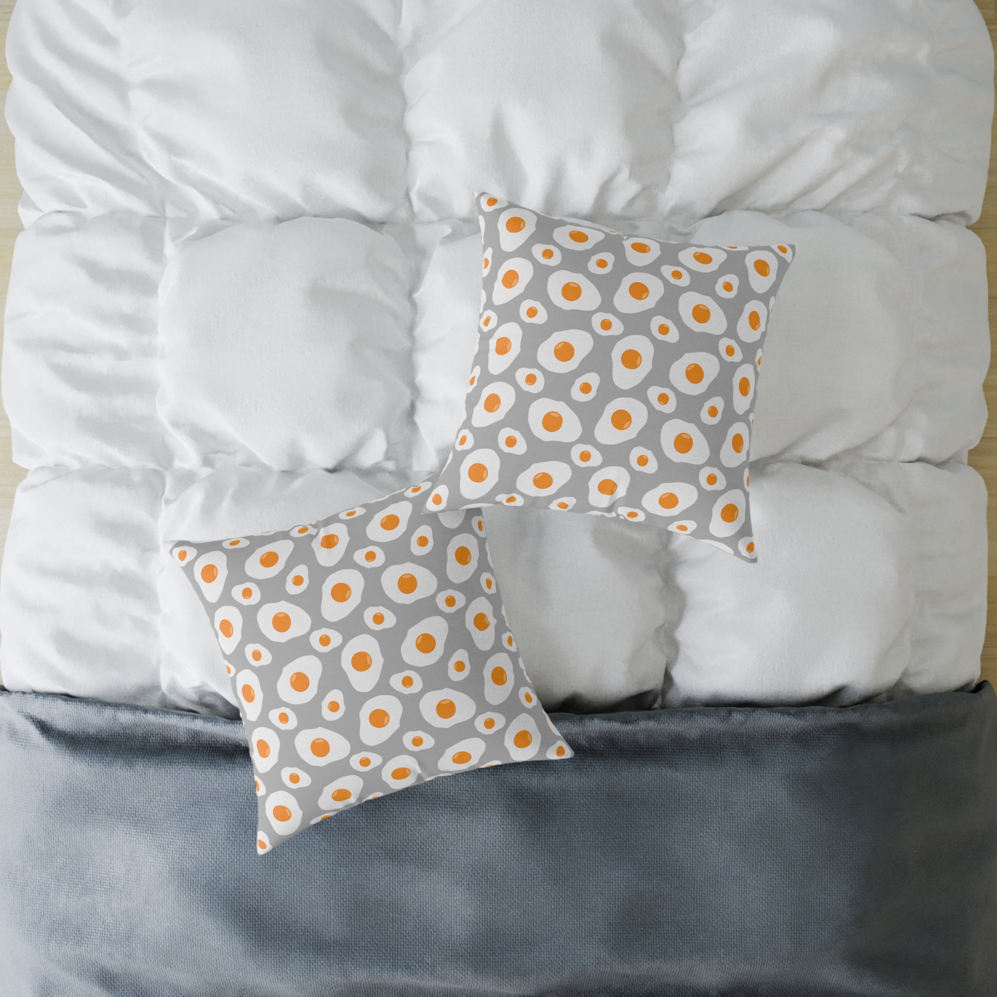 Funny Fried Egg Throw Pillow | Farmhouse Kitchen Decor Cushion | Breakfast Lover Accent Pillow | Cute Foodie Home Decor | Gumpert Homestead