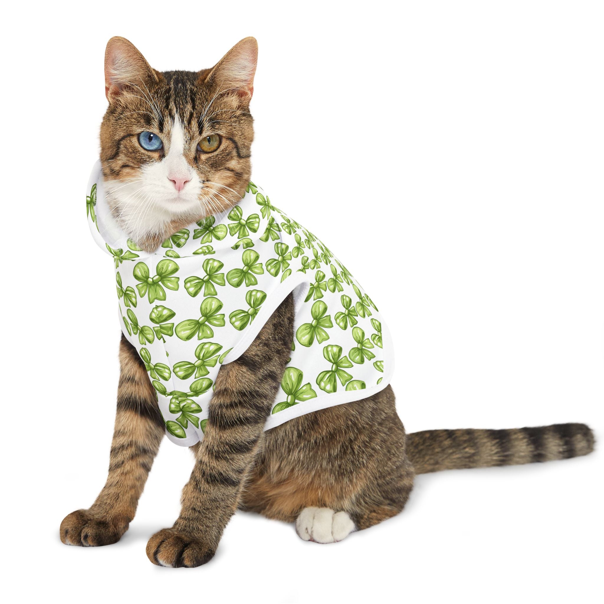 Lime Coquette Bows Cute Pet Hoodie - Adorable Puppy Sweater, Small Dog Outfit, Furry Friend Gift, Pet Apparel, Animal Lover Present