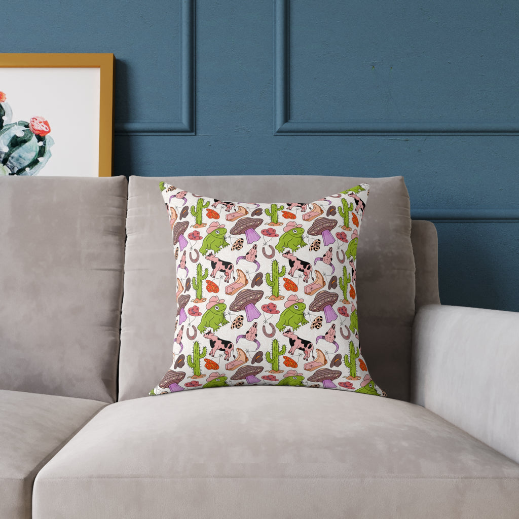 Pink Western Throw Pillow | Cowgirl Farmhouse Decor Pillow | Funky Western Accent Cushion | Gumpert Homestead