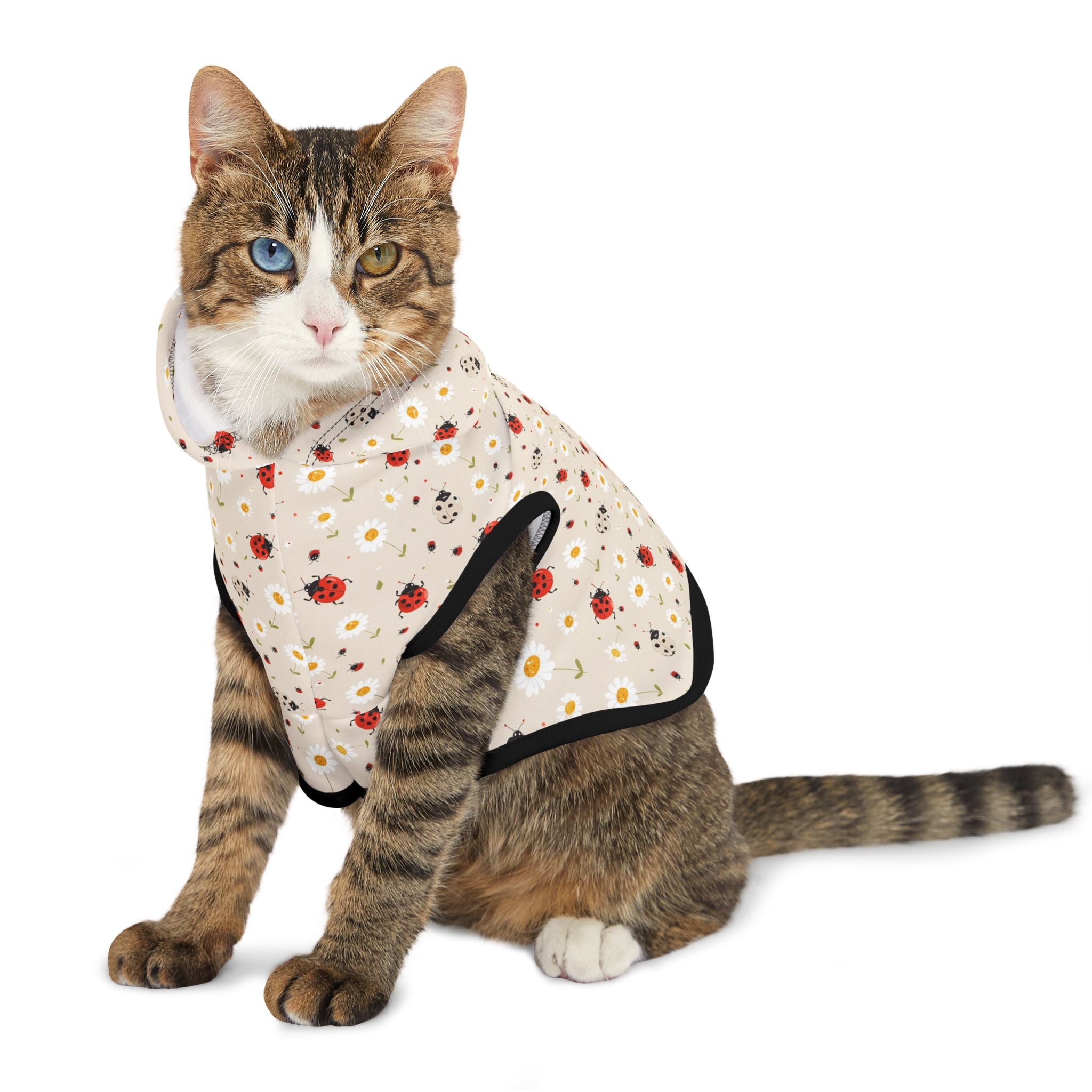 Ladybug Pet Hoodie, Cute Pet Apparel, Animal Lover Gift, Dog Sweater, Cat Jumper, Pet Clothing