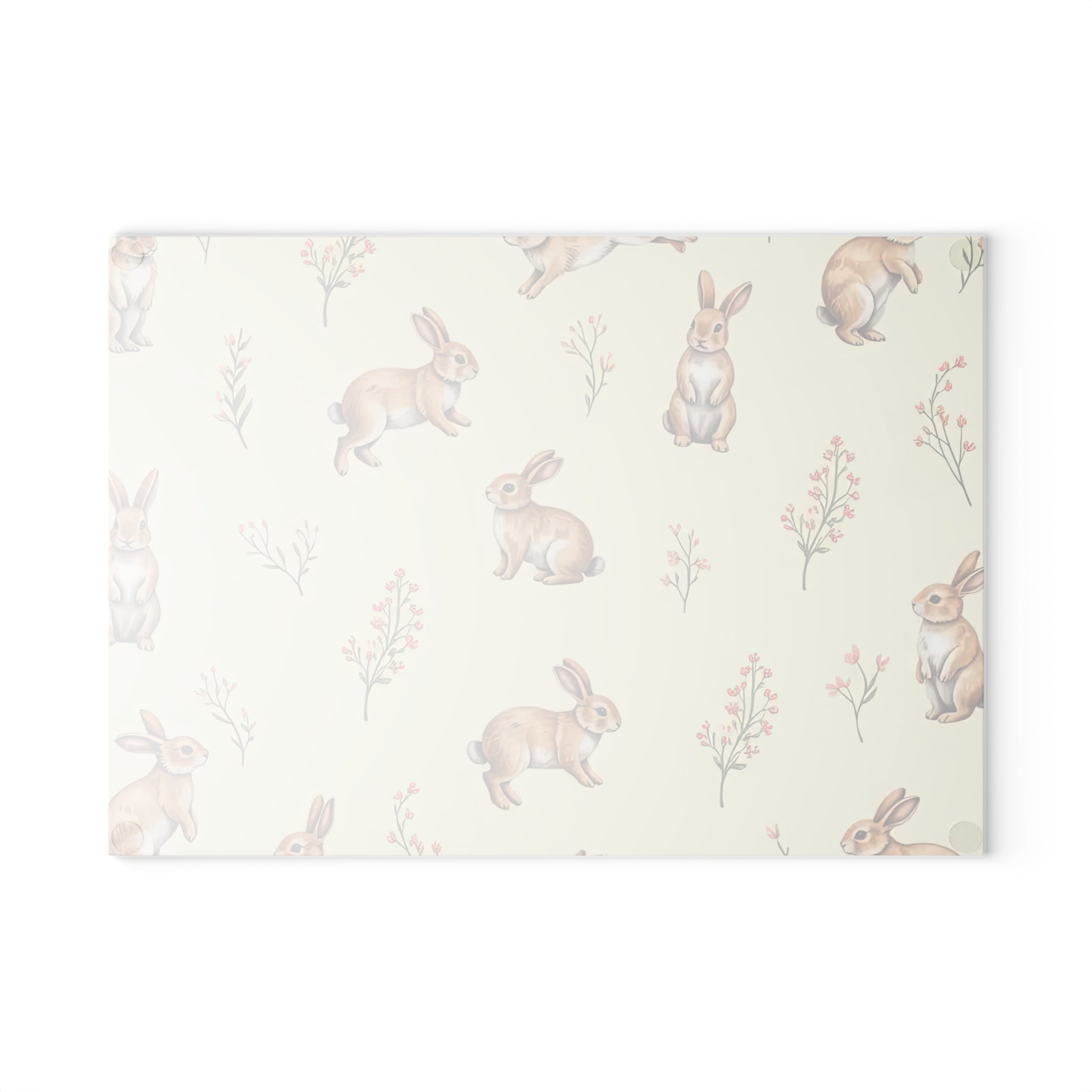 Cottagecore Bunny Glass Cutting Board | Rabbit Kitchen Decor | Farmhouse Bunny Tempered Glass Cutting Board | Gumpert Homestead