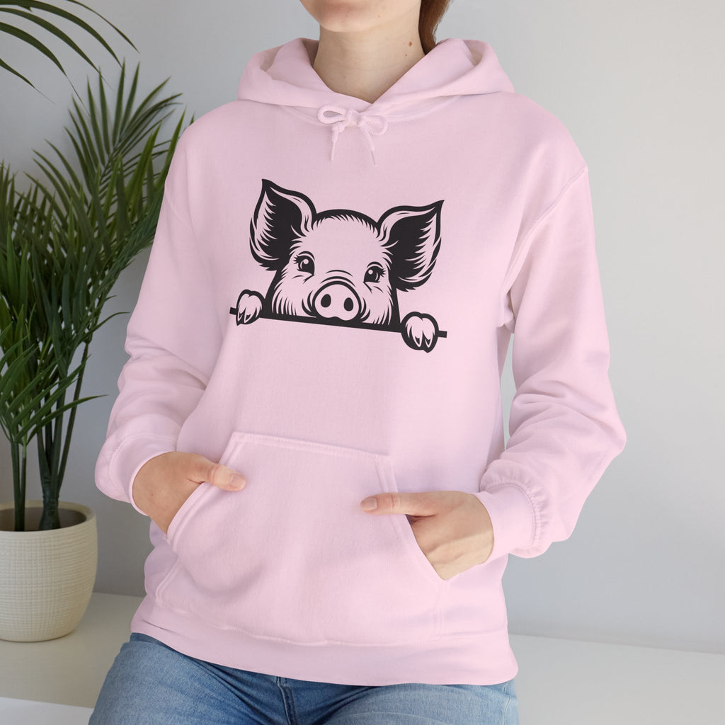 Peeking Pig Hoodie – Cute Pig Pullover Sweatshirt, Pig Lover Hoodie, Farm Life Hoodie, Mini Pig Apparel, Homestead Hoodie, Farm Animal Hoodie, Country Living Unisex Hoodie