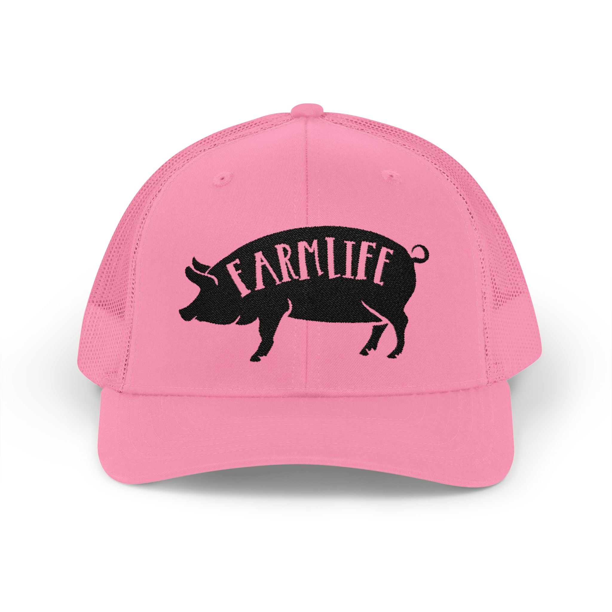 Farm Life Pig Snapback Trucker Hat – Rustic Farm Trucker Cap, Homestead Hat, Pig Lover Farm Cap, Country Lifestyle Mesh Hat