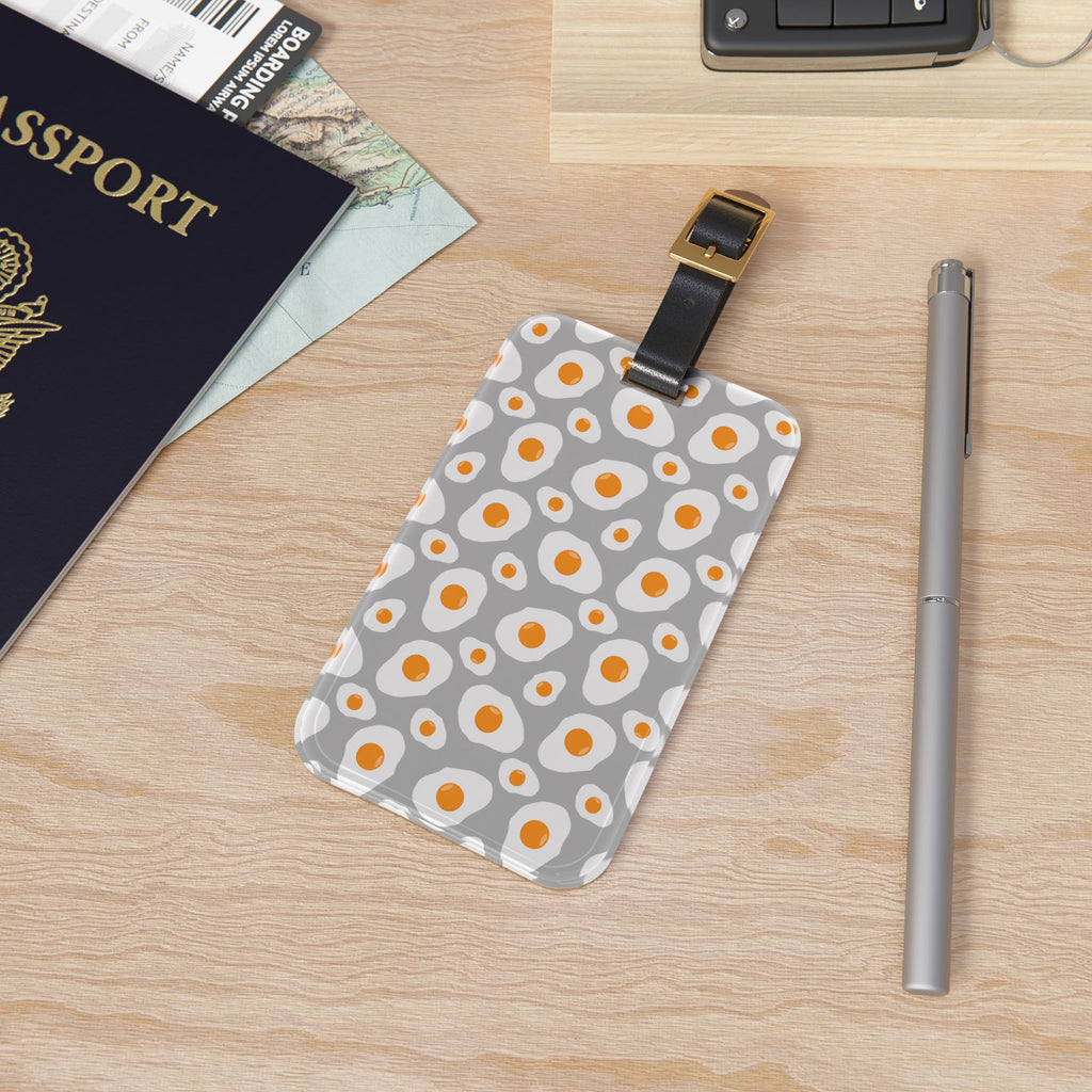 Funny Fried Egg Luggage Tag | Farmhouse Travel Accessory | Cute Breakfast Suitcase Tag | Foodie Travel Bag Identifier | Gumpert Homestead