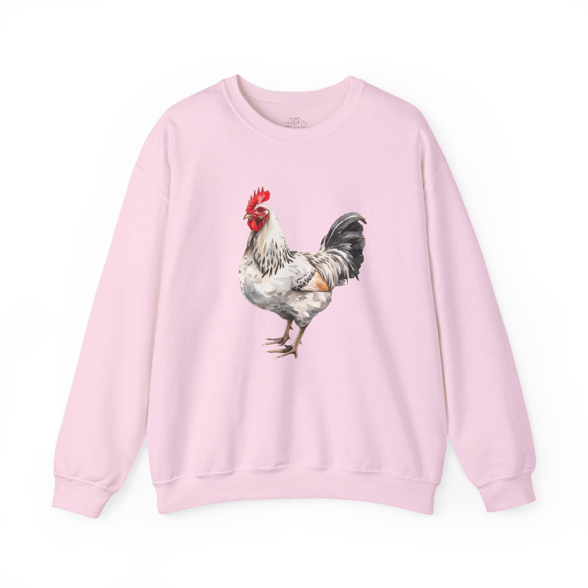 Light Sussex Rooster Sweatshirt – Farmhouse Chicken Crewneck, Heritage Sussex Rooster Pullover, Homestead Apparel