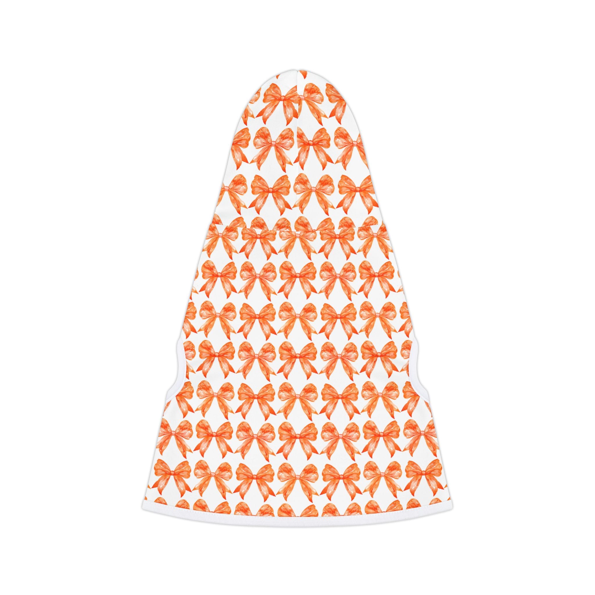 Orange Coquette Bows Cute Pet Hoodie - Adorable Puppy Sweater, Small Dog Outfit, Furry Friend Gift, Pet Apparel, Animal Lover Present