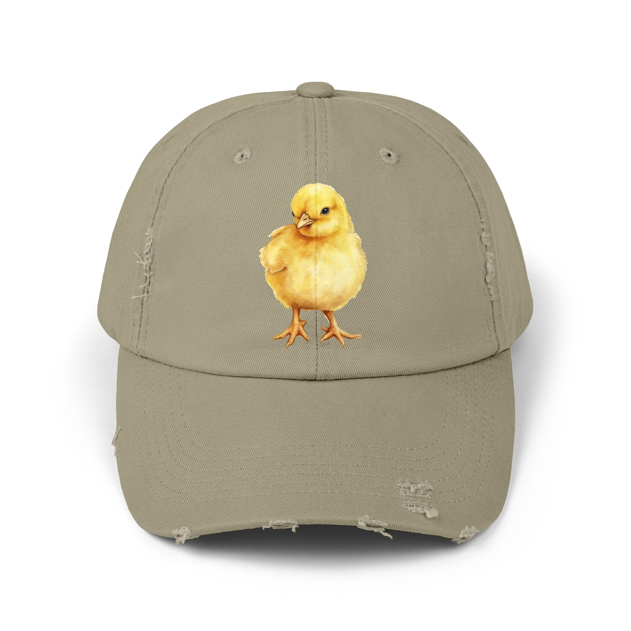 Baby Chick Distressed Baseball Cap – Chicken Mom Hat, Farmhouse Poultry Cap, Cottagecore Farm Hat, Backyard Chicken Lover Gift