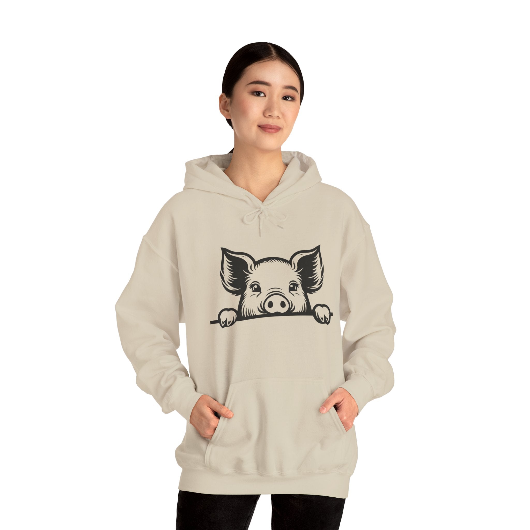 Peeking Pig Hoodie – Cute Pig Pullover Sweatshirt, Pig Lover Hoodie, Farm Life Hoodie, Mini Pig Apparel, Homestead Hoodie, Farm Animal Hoodie, Country Living Unisex Hoodie