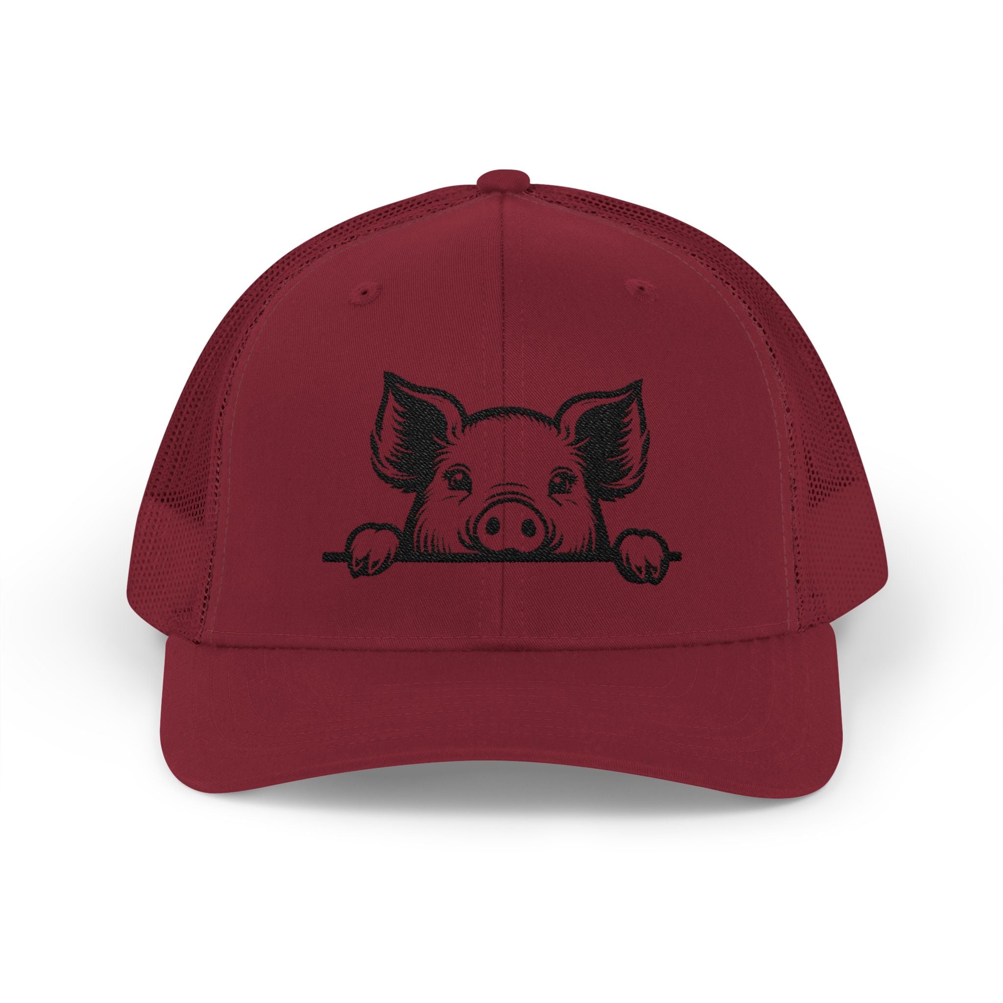 Peekaboo Pig Pink Trucker Hat | Farm Life Mesh Snapback Cap | Cute Pig Lover Hat | Cottagecore Farm Girl Hat | Homestead Animal Cap