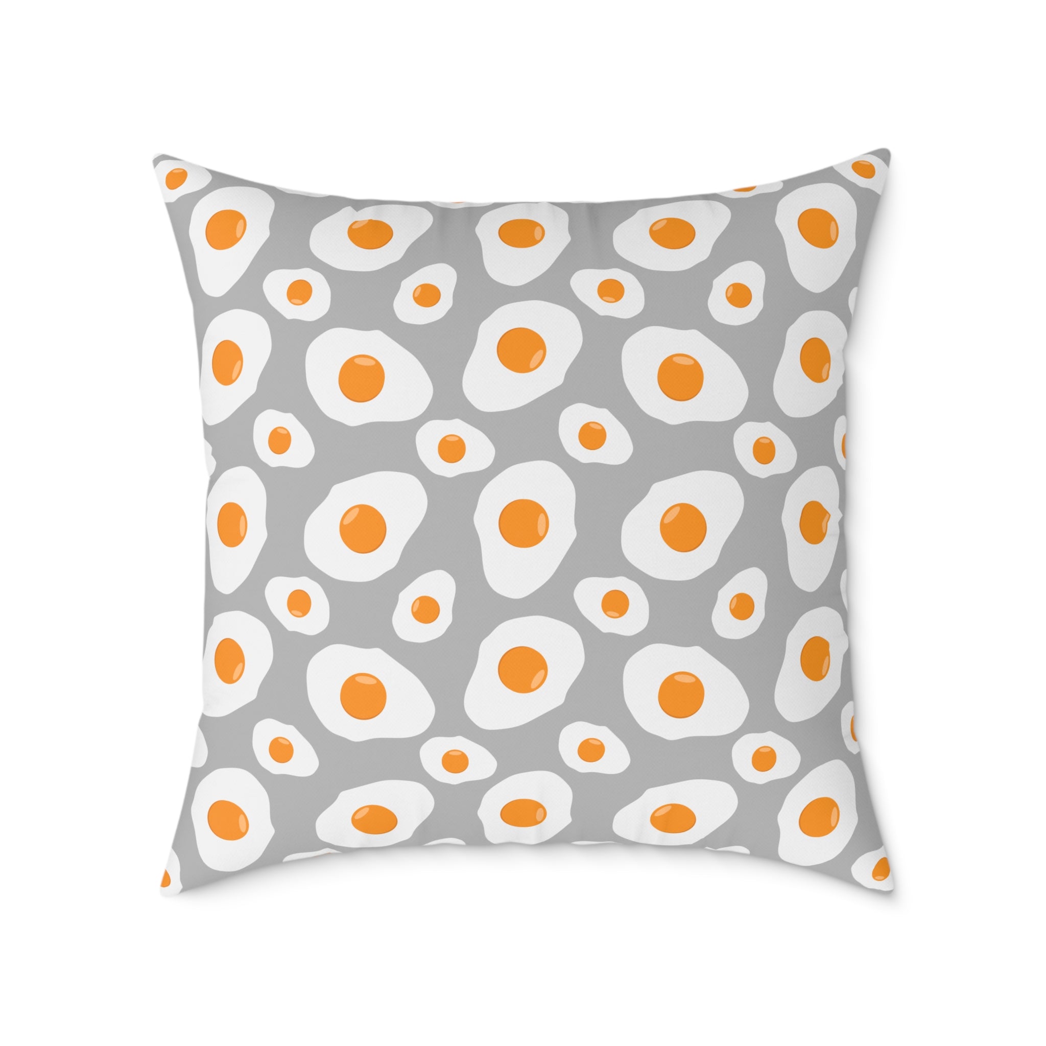 Funny Fried Egg Throw Pillow | Farmhouse Kitchen Decor Cushion | Breakfast Lover Accent Pillow | Cute Foodie Home Decor | Gumpert Homestead