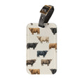 Highland Cow Luggage Tag | Farmhouse Travel Accessory | Rustic Cow Suitcase Tag | Western Farm Animal Bag Identifier | Gumpert Homestead