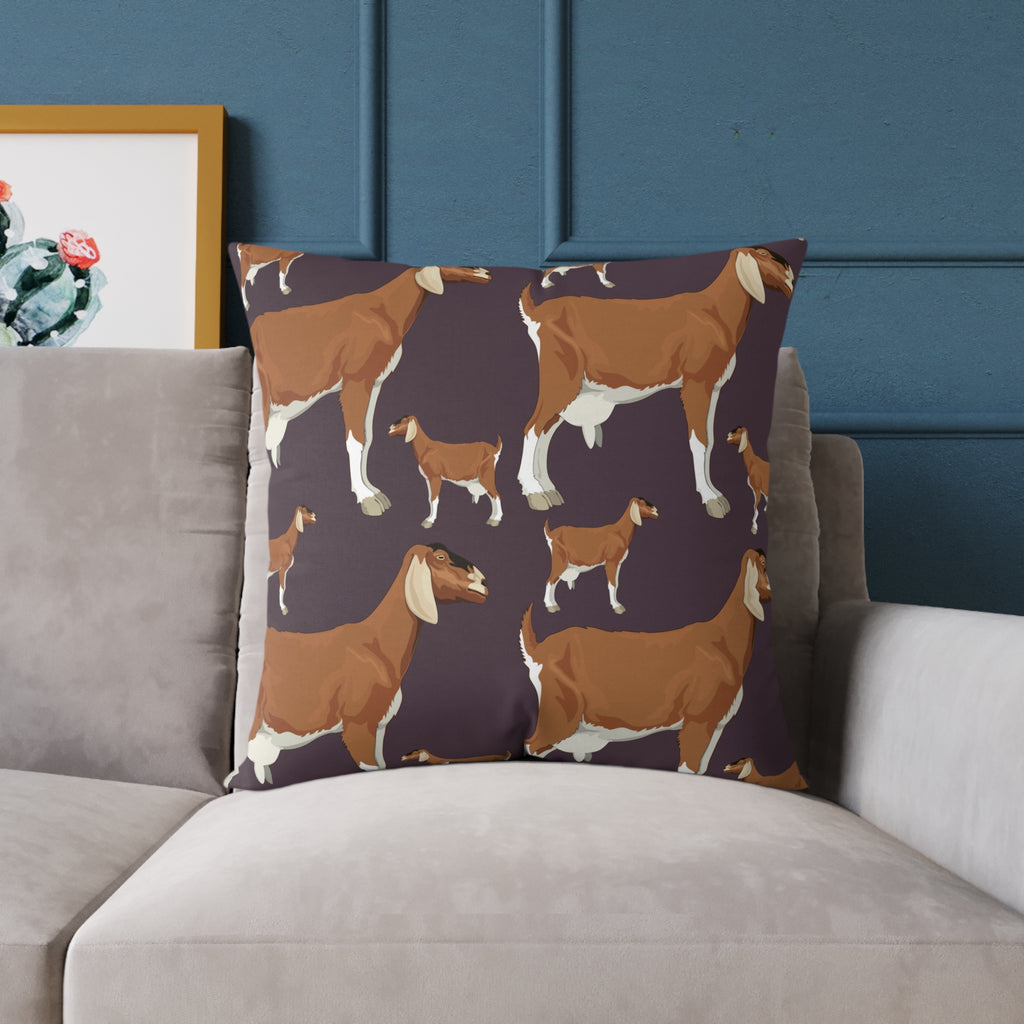 Goat Throw Pillow | Farmhouse Goat Accent Pillow | Rustic Goat Home Decor Cushion | Country Farm Animal Pillow | Gumpert Homestead
