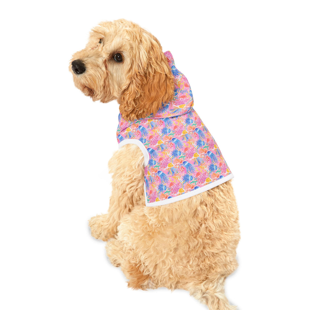 Pink Neon Jellyfish Pet Hoodie, Cute Animal Lover Gift, Dog Sweater, Cat Jumper, Pet Clothing