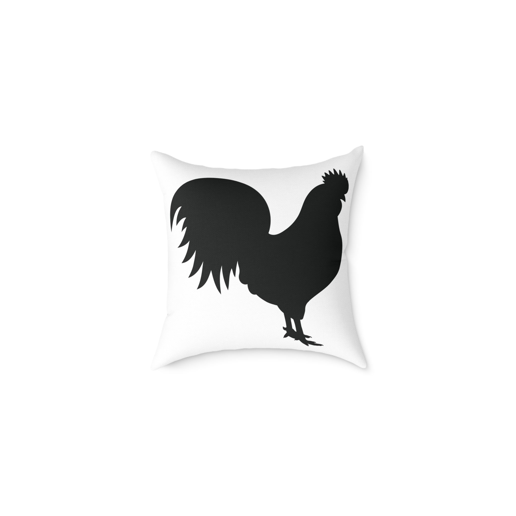 Farmhouse Rooster Silhouette Throw Pillow – Rustic Chicken Decor Cushion, Neutral Country Homestead Accent Pillow