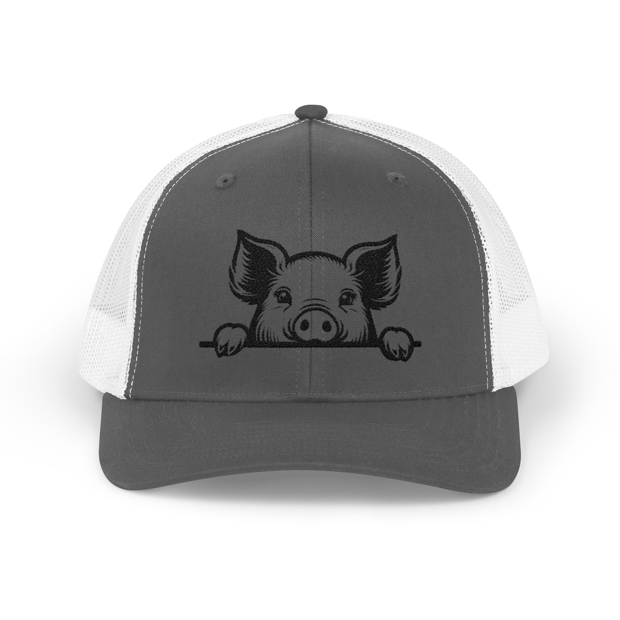 Peekaboo Pig Pink Trucker Hat | Farm Life Mesh Snapback Cap | Cute Pig Lover Hat | Cottagecore Farm Girl Hat | Homestead Animal Cap