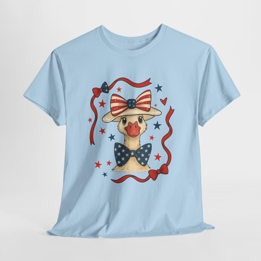 4th of July Goose T-Shirt | Patriotic Farm Goose Graphic Tee | Americana Country Shirt | Red White Blue Farm Animal Shirt | Homestead Summer Apparel