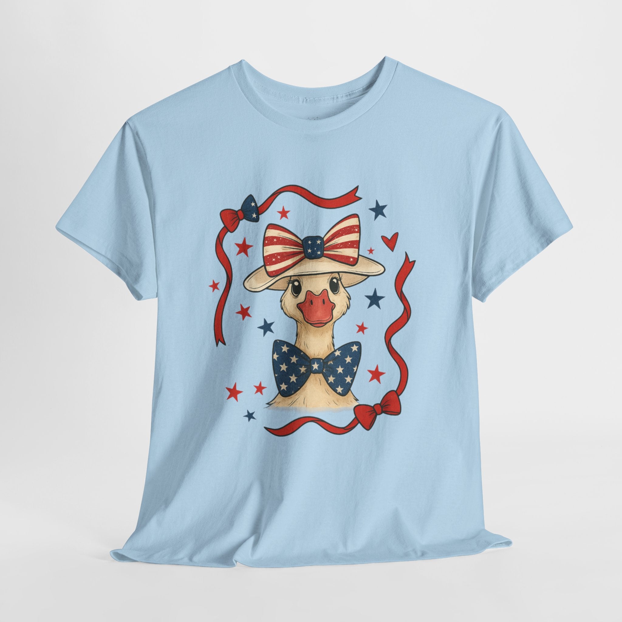 4th of July Goose T-Shirt | Patriotic Farm Goose Graphic Tee | Americana Country Shirt | Red White Blue Farm Animal Shirt | Homestead Summer Apparel