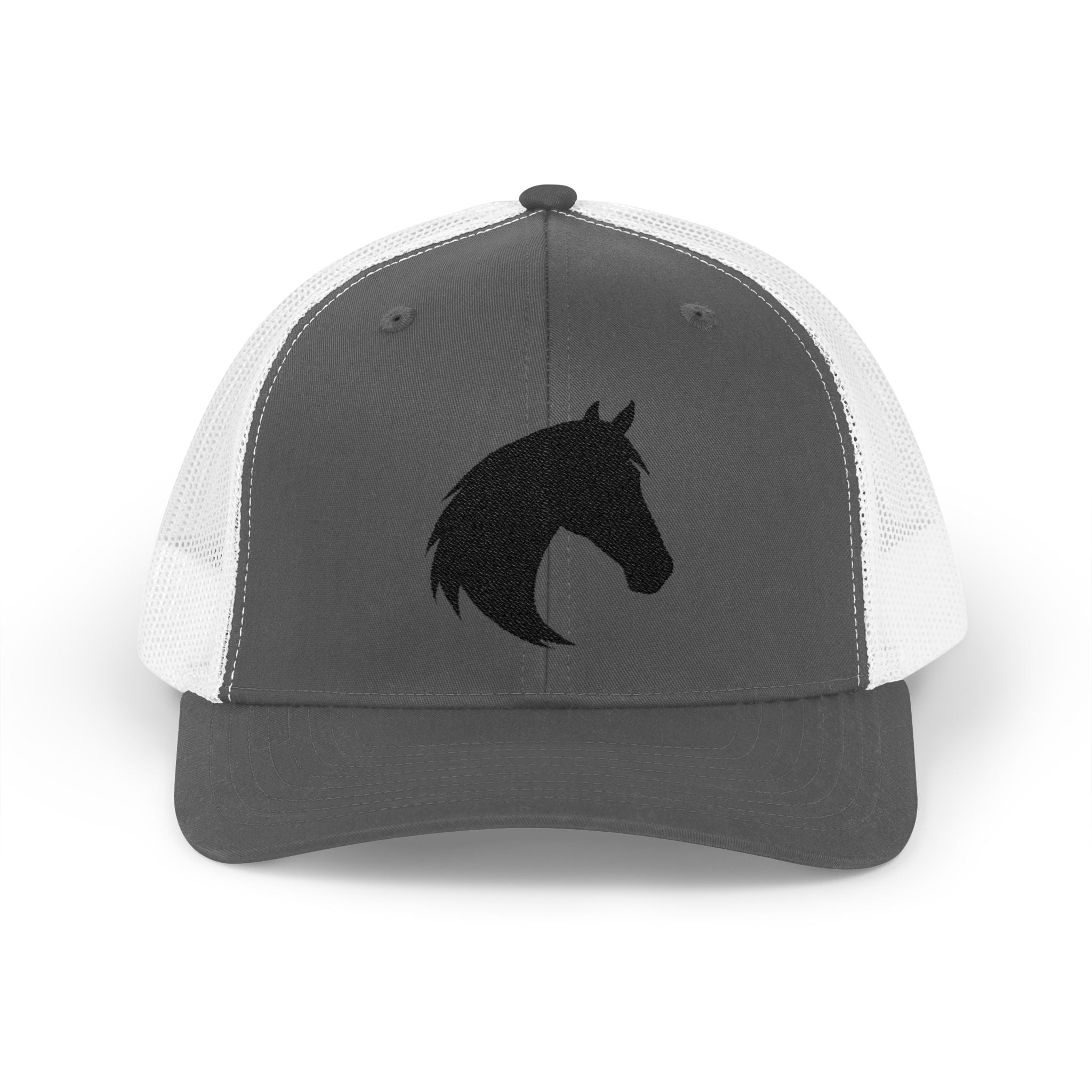 Horse Head Trucker Hat | Western Horse Silhouette Mesh Snapback Cap | Equestrian Ranch Hat | Rustic Farm Life Cowboy Cowgirl Horse Lover Hat