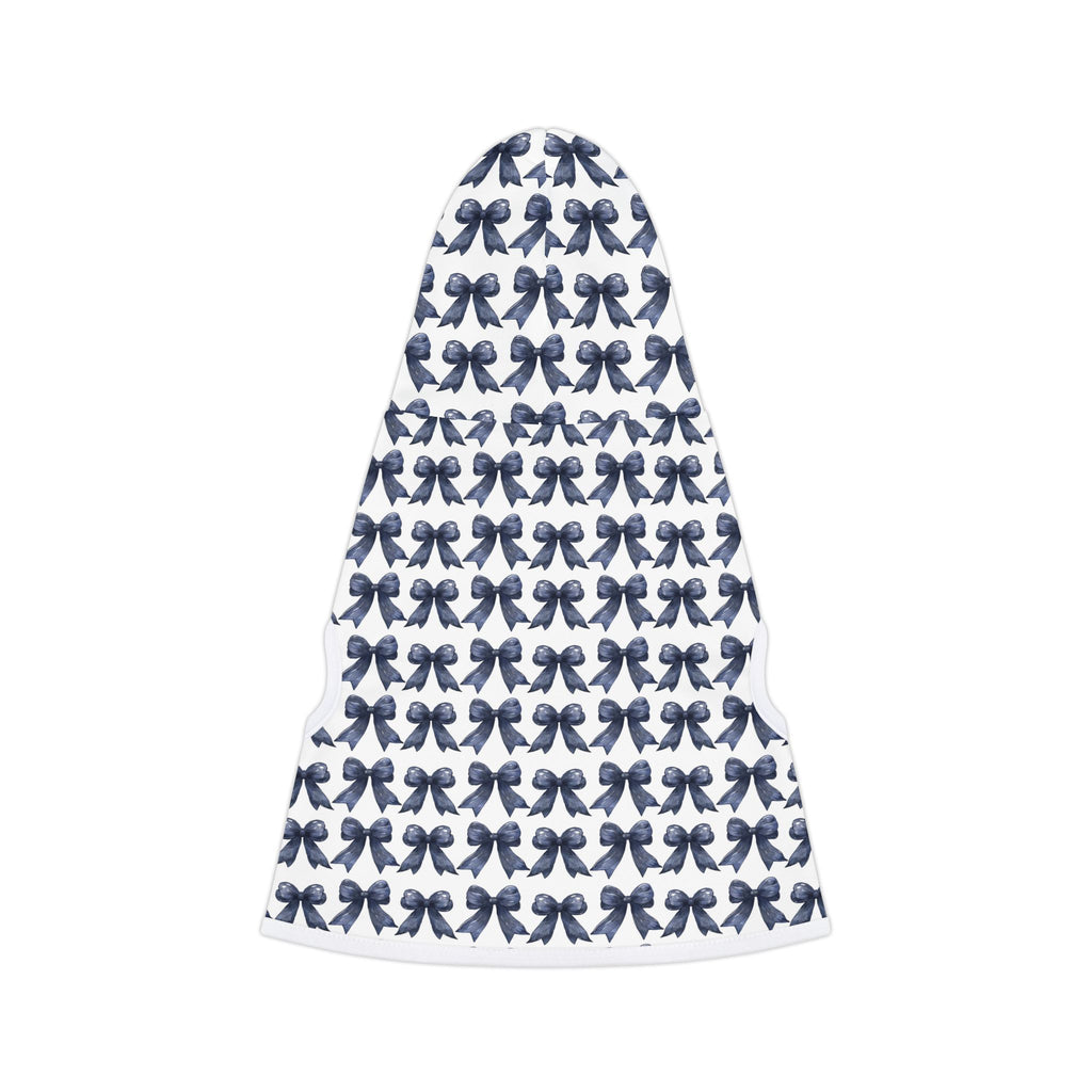 Navy Coquette Bows Cute Pet Hoodie - Adorable Puppy Sweater, Small Dog Outfit, Furry Friend Gift, Pet Apparel, Animal Lover Present