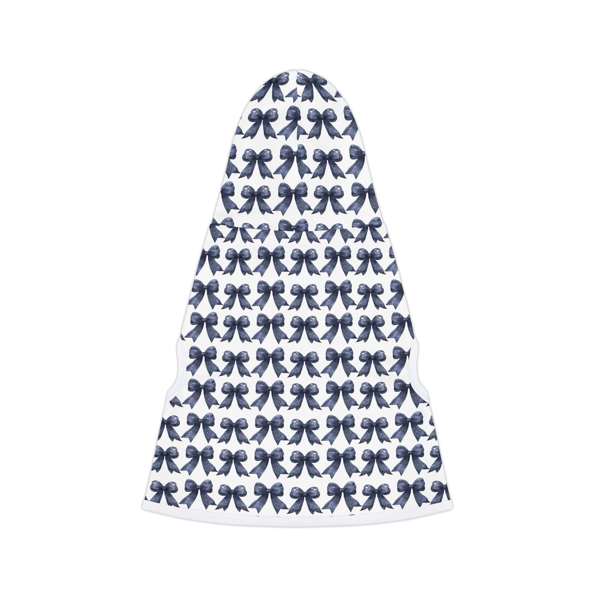 Navy Coquette Bows Cute Pet Hoodie - Adorable Puppy Sweater, Small Dog Outfit, Furry Friend Gift, Pet Apparel, Animal Lover Present