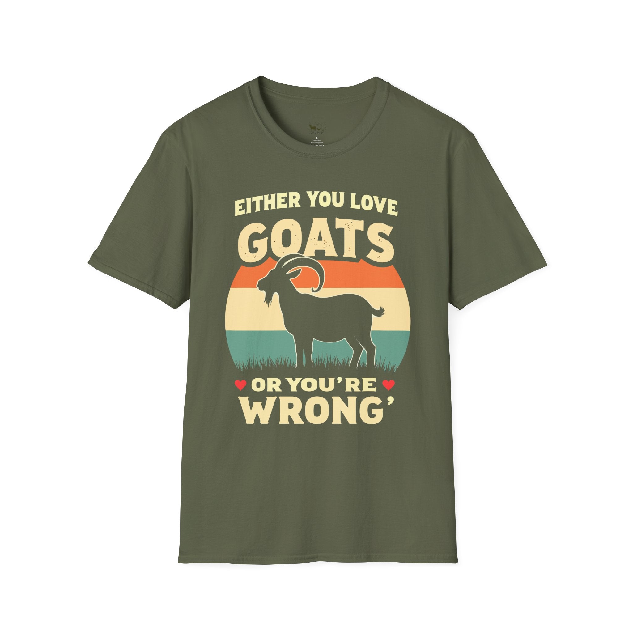 Either You Love Goats Or You’re Wrong Vintage Goat Lover Unisex T-Shirt | Funny Farm Life Tee