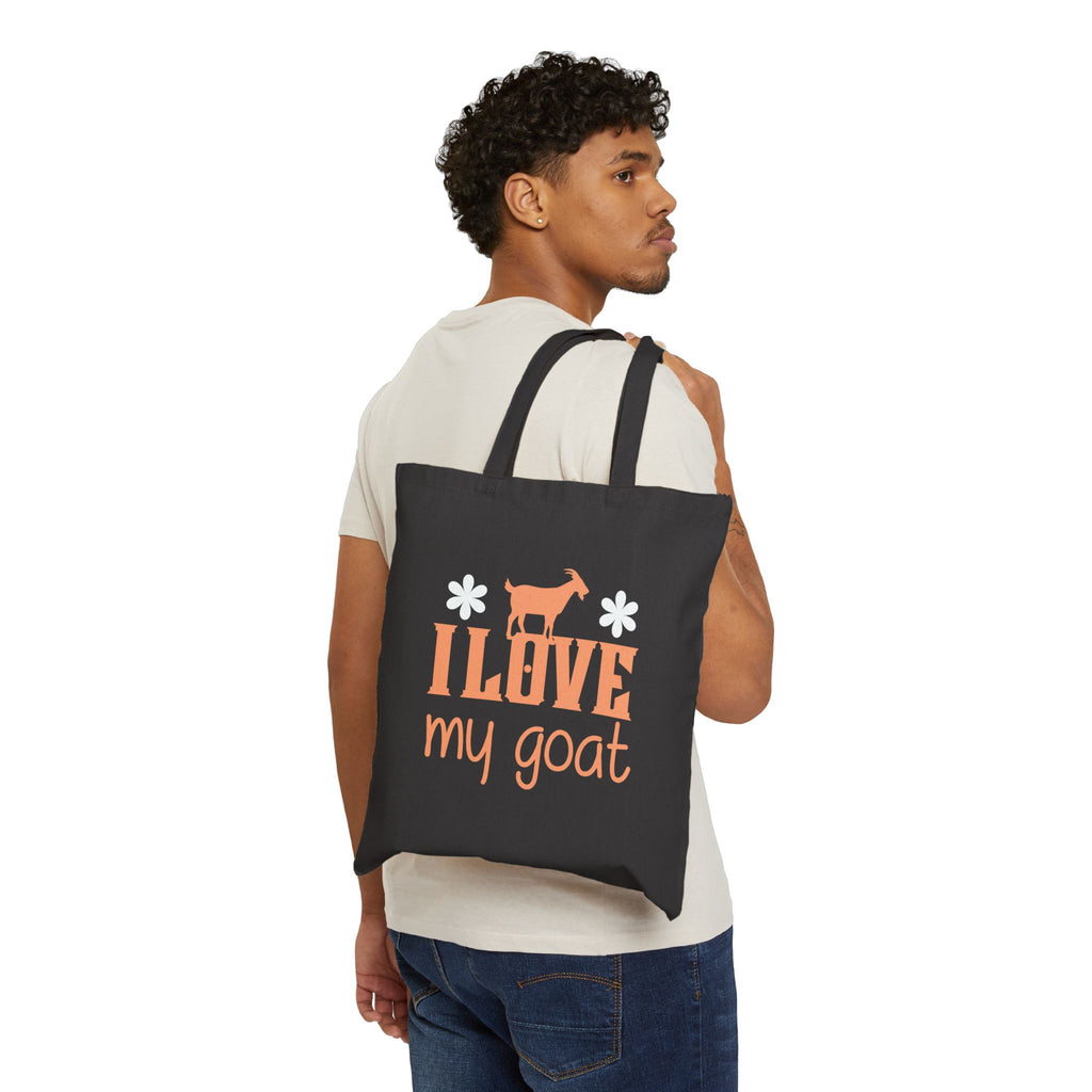 I Love My Goat Tote Bag | Cute Goat Lover Canvas Bag | Farm Girl Tote | Goat Mom Gift | Funny Farm Tote | Reusable Market Bag | Gumpert Homestead