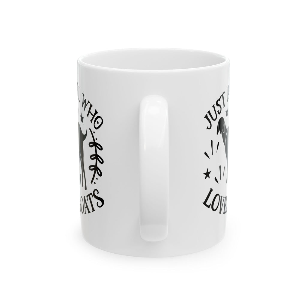 Just a Girl Who Loves Goats Mug | Farmhouse Goat Lover Coffee Cup | Homestead Ceramic Mug
