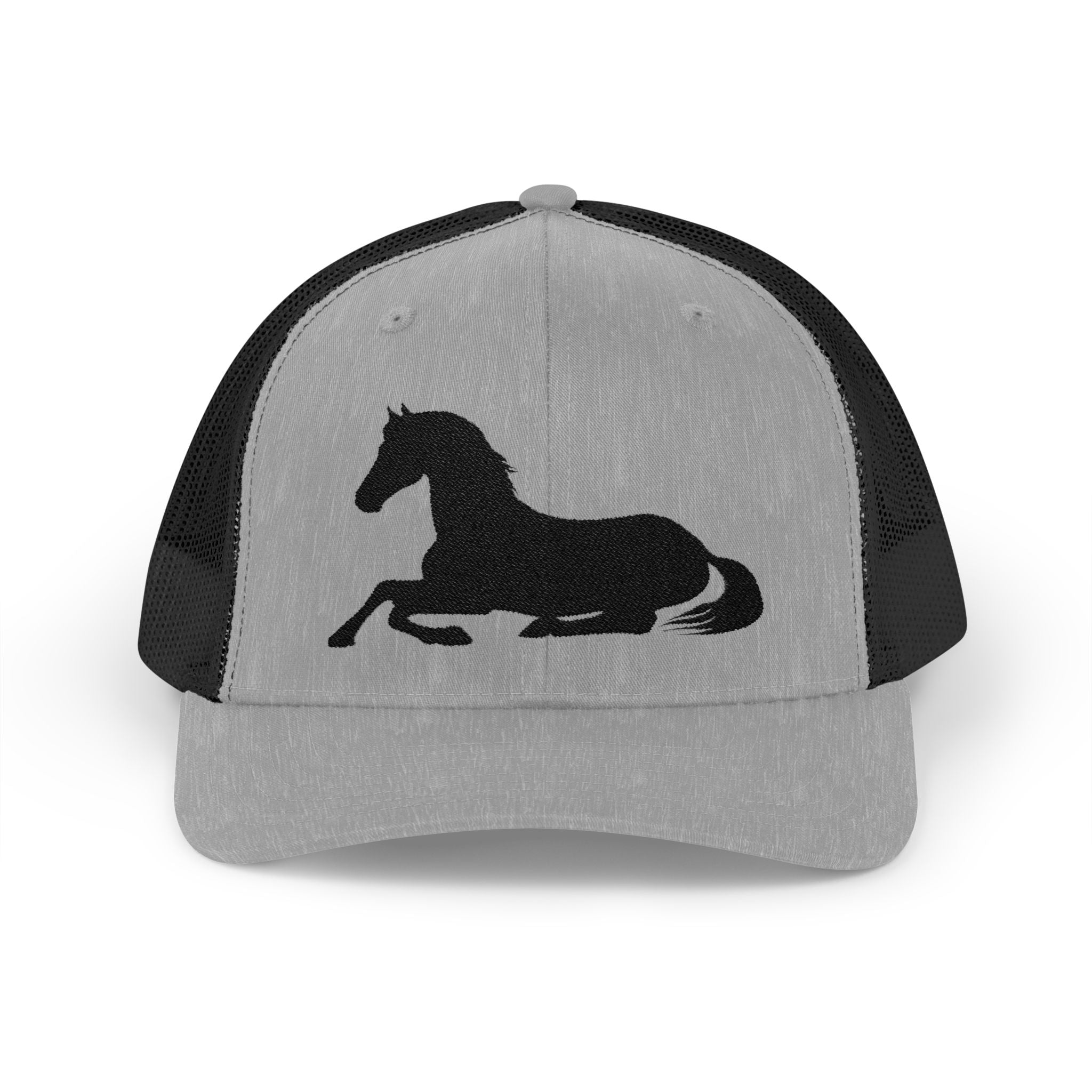 Resting Horse Trucker Hat | Laying Horse Silhouette Mesh Snapback Cap | Western Ranch Horse Lover Hat | Rustic Farm Life Cowboy Cowgirl Cap