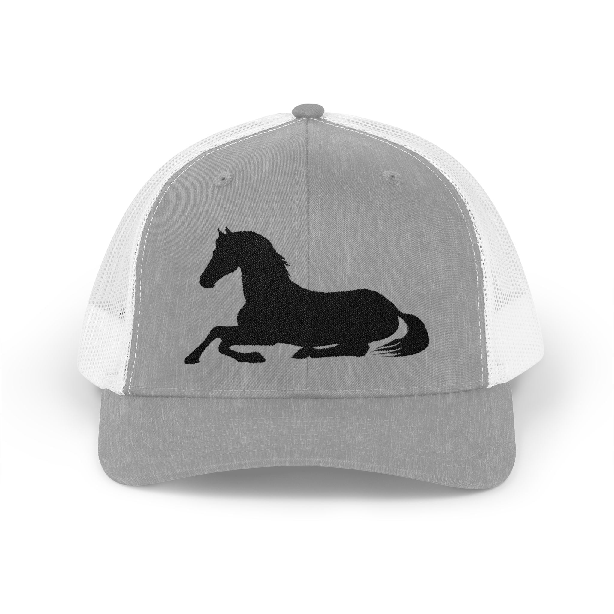 Resting Horse Trucker Hat | Laying Horse Silhouette Mesh Snapback Cap | Western Ranch Horse Lover Hat | Rustic Farm Life Cowboy Cowgirl Cap