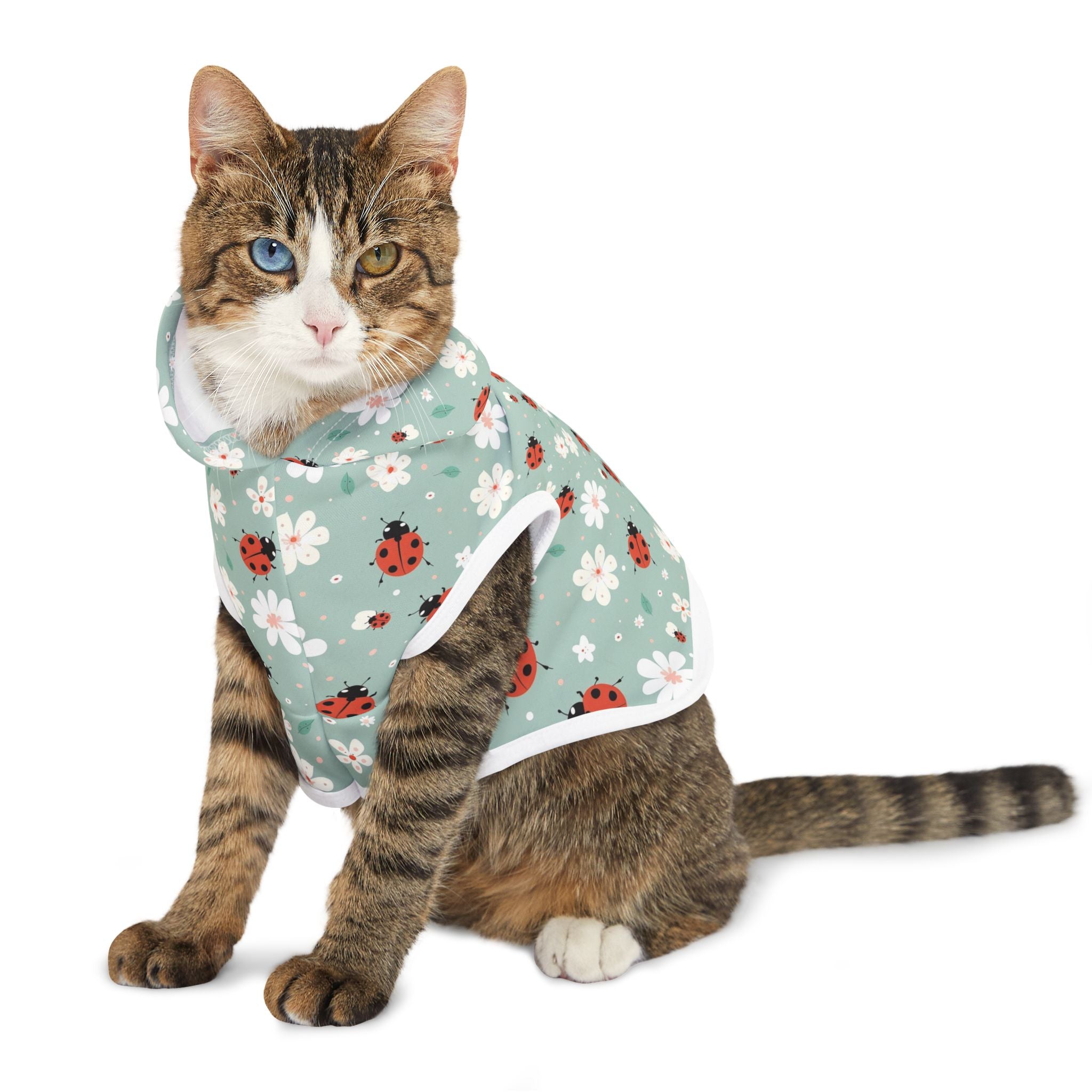 Cute Ladybug Pet Hoodie, Cute Pet Apparel, Animal Lover Gift, Dog Sweater, Cat Jumper, Pet Clothing