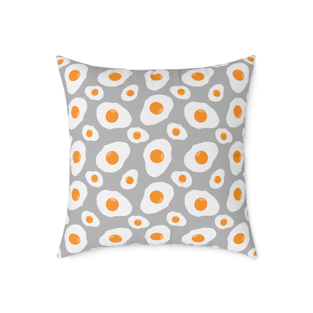 Funny Fried Egg Throw Pillow | Farmhouse Kitchen Decor Cushion | Breakfast Lover Accent Pillow | Cute Foodie Home Decor | Gumpert Homestead