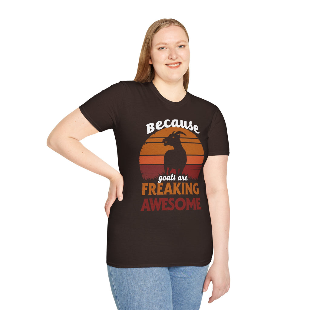 Because Goats Are Freaking Awesome Vintage Unisex T-Shirt | Funny Goat Lover Farm Life Tee