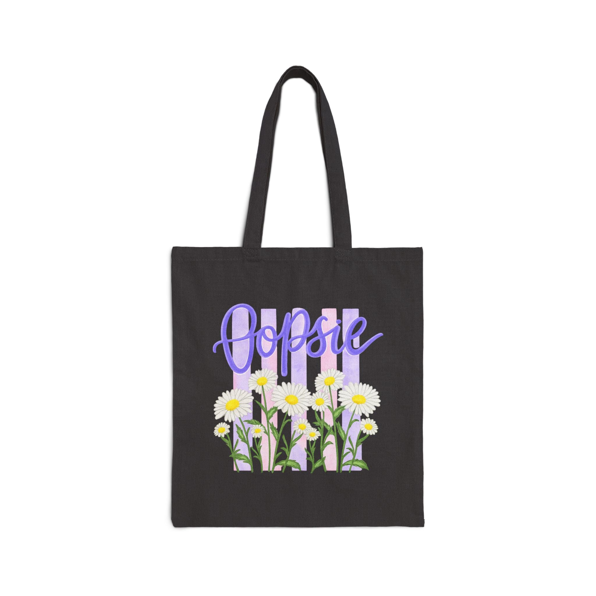 Oopsie Daisy Tote Bag | Funny Floral Canvas Tote | Cute Daisy Market Bag | Cottagecore Tote Bag | Reusable Everyday Tote | Gumpert Homestead