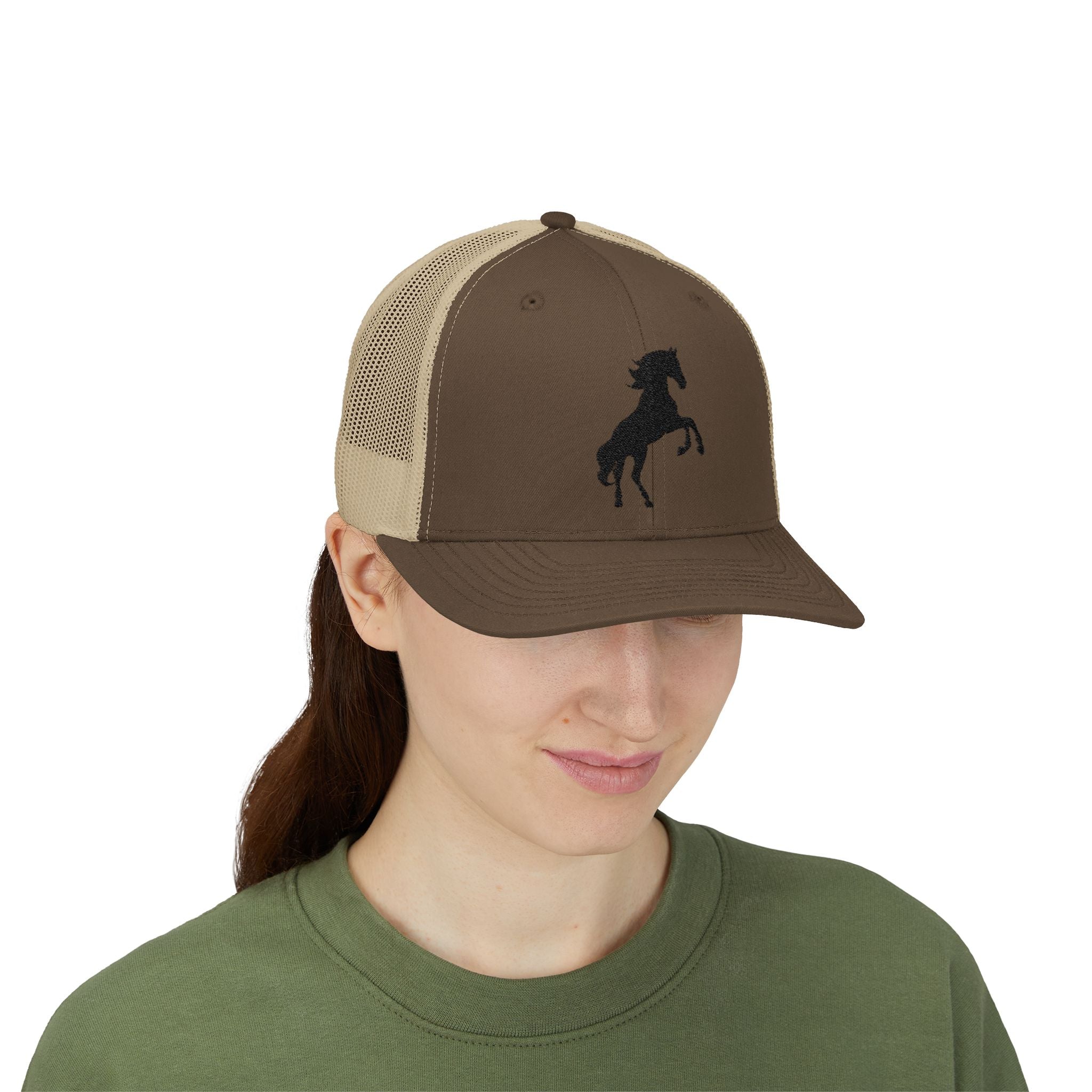 Rearing Horse Trucker Hat | Western Equestrian Mesh Snapback Cap | Rustic Ranch Horse Lover Hat | Farm Life Country Cowboy Cap