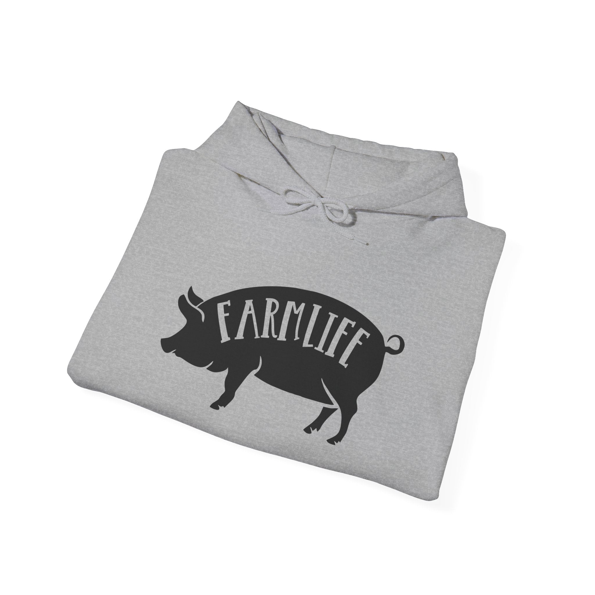 Farmhouse Pig Silhouette Hoodie – Farm Life Sweatshirt, Pig Lover Pullover, Homestead Hoodie, Mini Pig Apparel, Farm Animal Hoodie, Country Living Unisex Hoodie