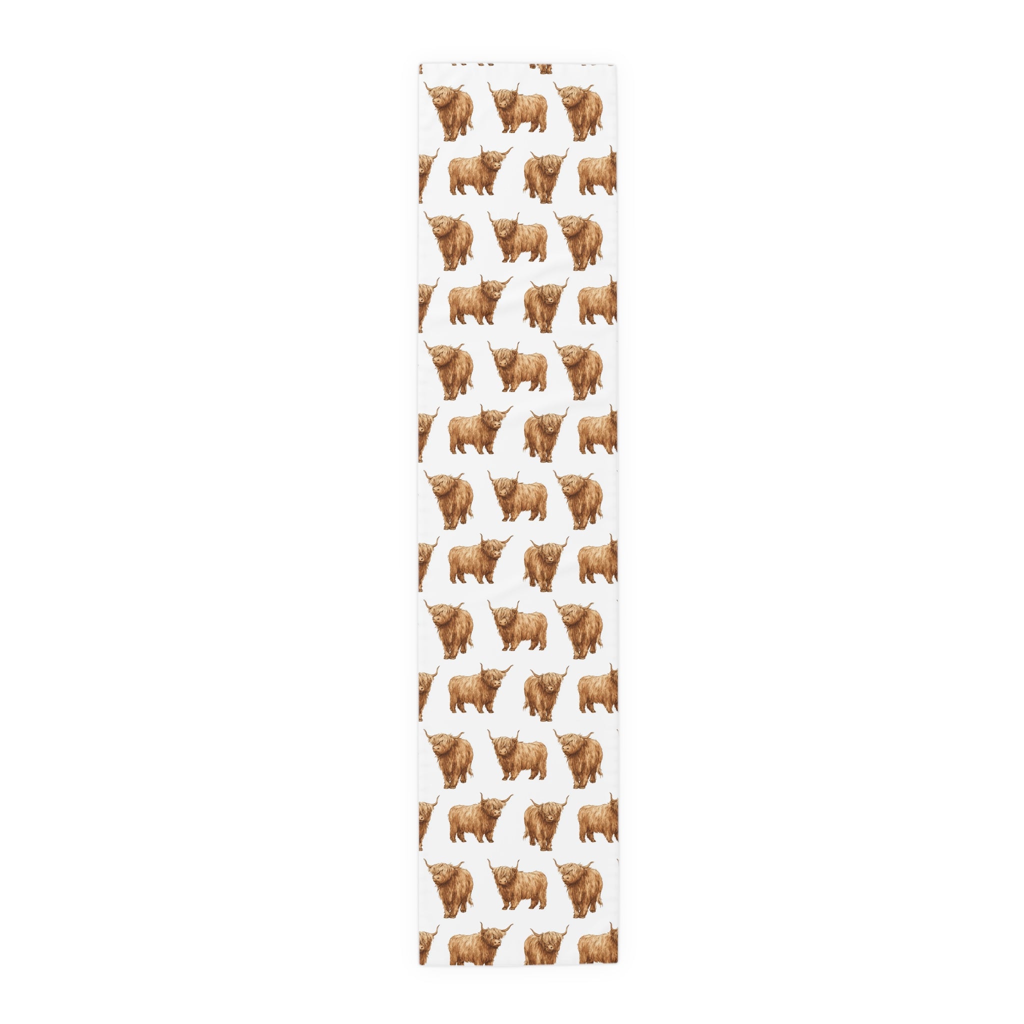 Highland Cow Farmhouse Table Runner | Rustic Farm Cattle Kitchen Decor | Country Cottagecore Dining Table Linen | Homestead Cow Table Decor