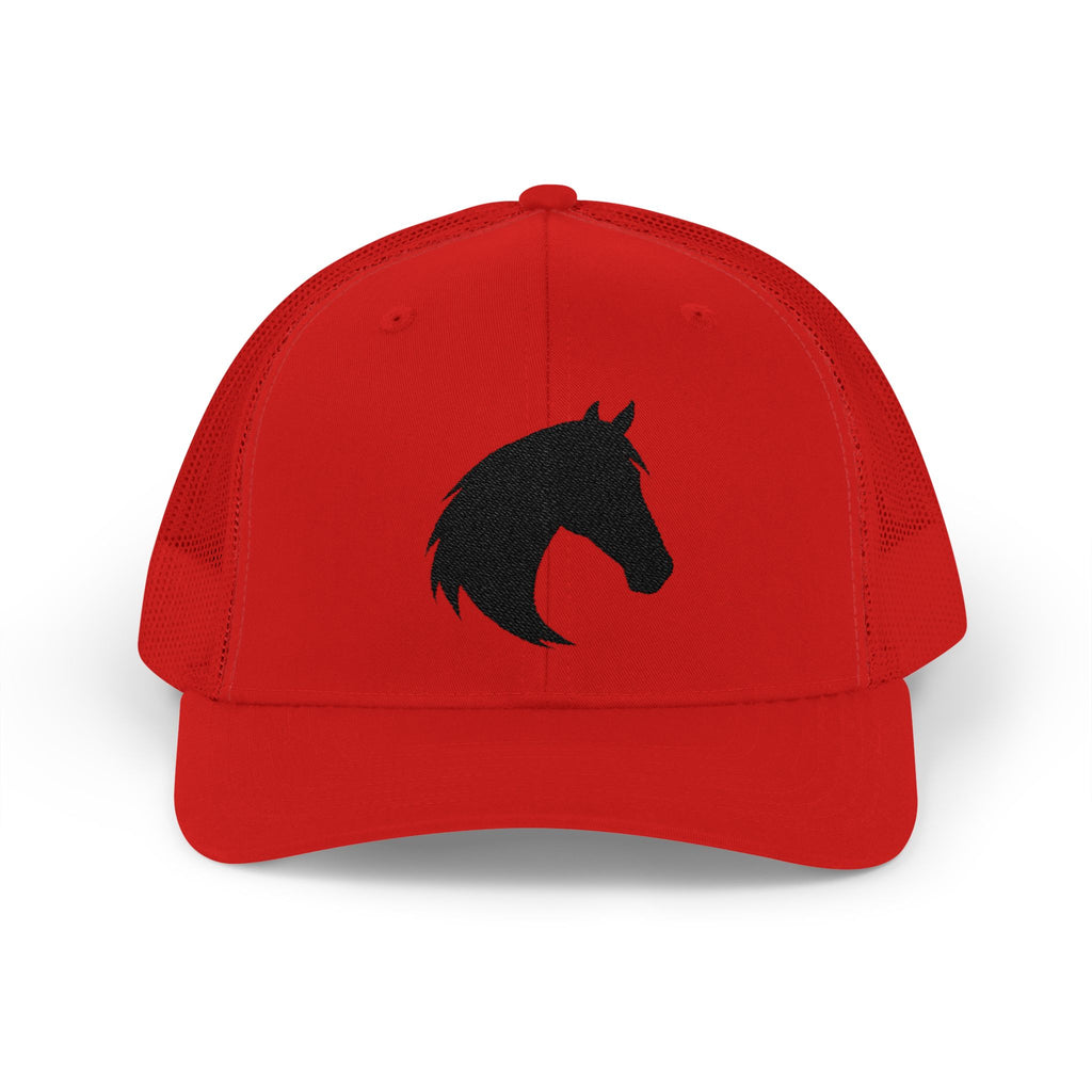 Horse Head Trucker Hat | Western Horse Silhouette Mesh Snapback Cap | Equestrian Ranch Hat | Rustic Farm Life Cowboy Cowgirl Horse Lover Hat