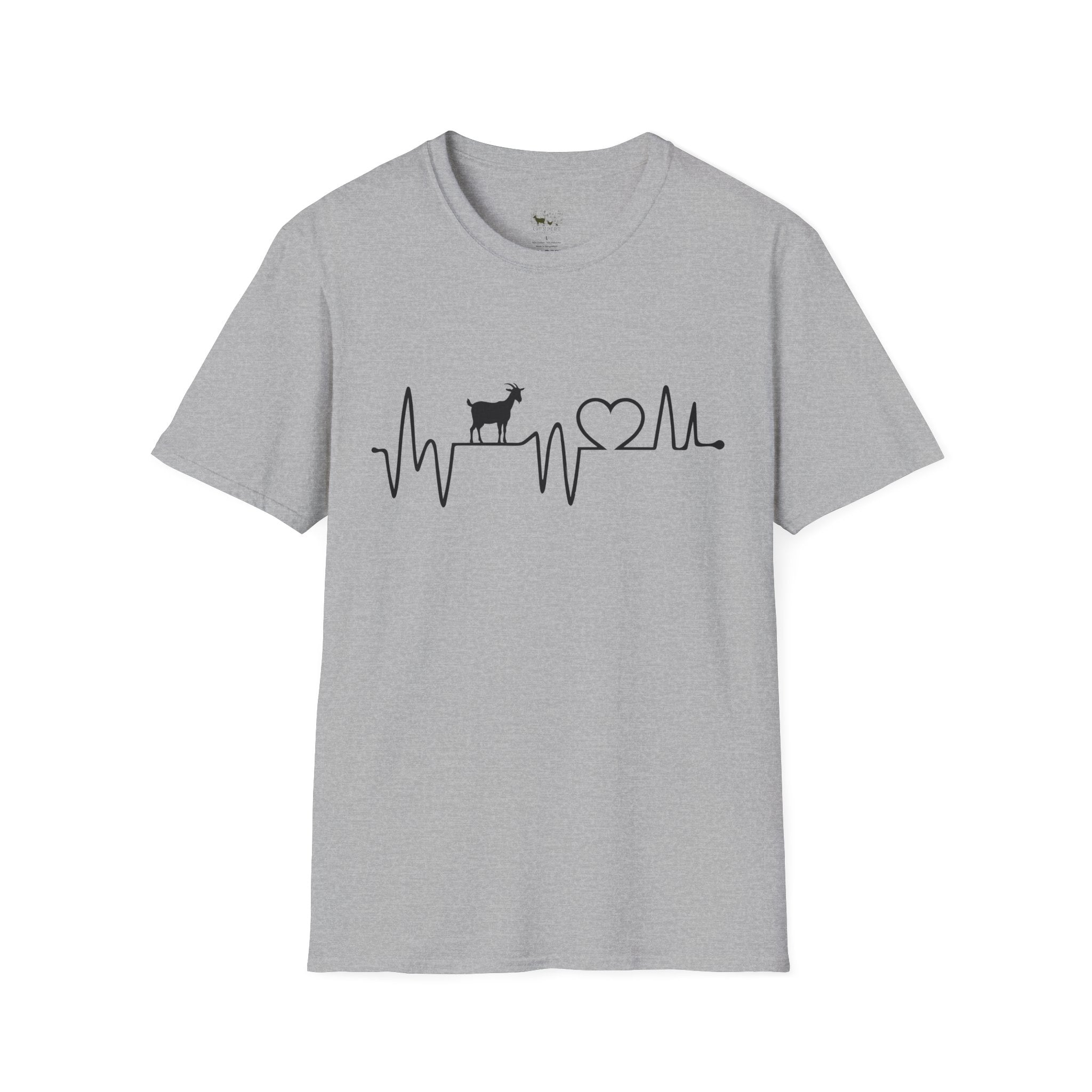 Goat Heartbeat Unisex T-Shirt | Minimalist Goat Lover ECG Farm Life Tee