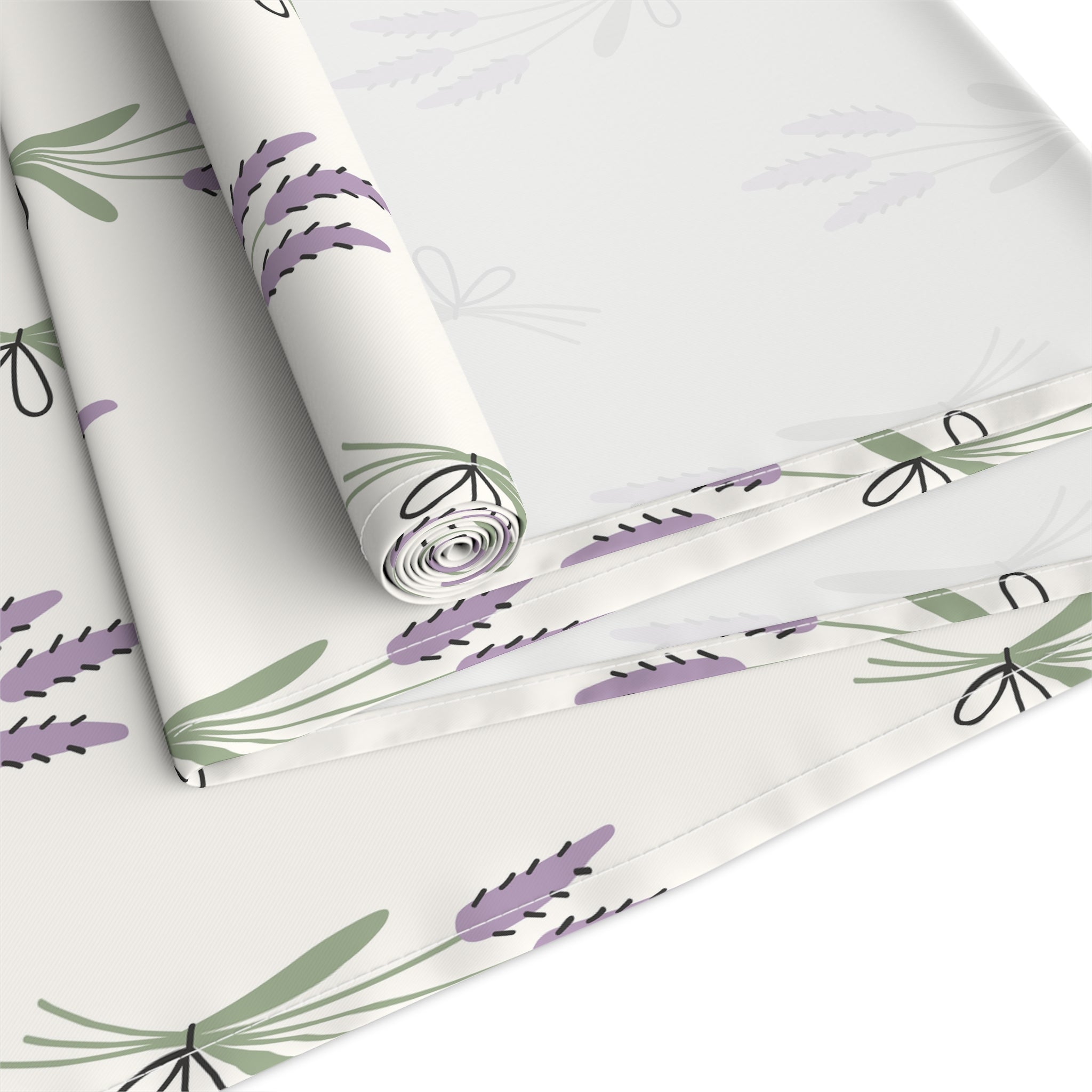 Lavender Floral Table Runner | Cottagecore Farmhouse Kitchen Decor | Purple Wildflower Dining Table Runner | Rustic Country Table Linen