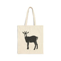 Goat Silhouette Canvas Tote Bag – Farmhouse Goat Market Bag, Homestead Reusable Shopping Tote, Rustic Farm Gift